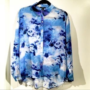 Forever 21 Blouse Artistic watercolor design